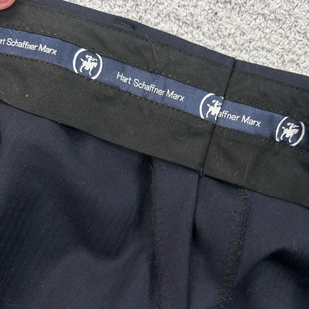 Hart Schaffner Marx Suit 50R Navy Blue 2 Button  Classic Big Tall USA made